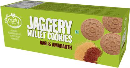 Early Foods Ragi & Amaranth Jaggery Cookies 150g Cookies (150 g) Cookies Biscuit