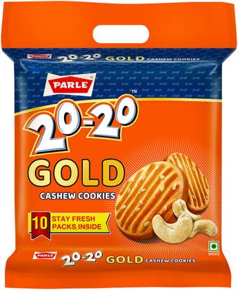 PARLE 20-20 Gold Cashew Cookies Biscuit