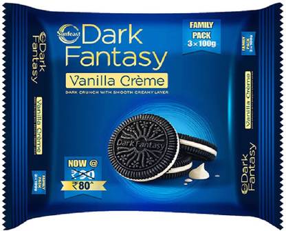 Sunfeast Dark Fantasy Vanilla Creme Flavor Bakery Biscuit