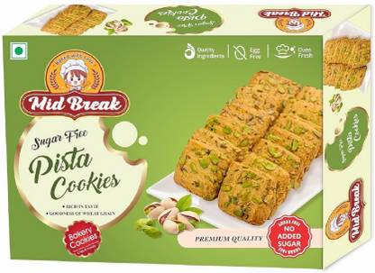 MidBreak Pista Delight Sugar-Free Biscuits | Your Healthier Snacking Choice | Sugar Free Cookies Biscuit