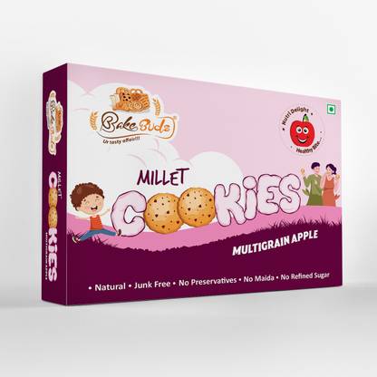 bakebuds Millet Cookies-Multigrain Apple |Tasty-Nutritious Cookies for Kids and Adults Cookies Biscuit