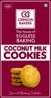 Crimson Bakers Fresh Milk Coconuts Cookies Tasty and Crunchy Eggless Cookies Biscuit