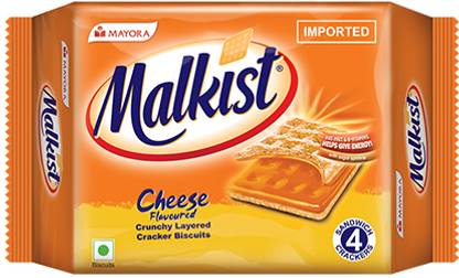 Malkist Cheese Flavoured (Mini pack) - 72g (Pack of 8) Cream Cracker Biscuit