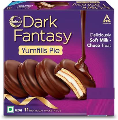 Sunfeast Dark Fantasy Yumfills CHOCO Pie, Chocolate Chip CHOCO TREAT Cookie Cake Biscuit