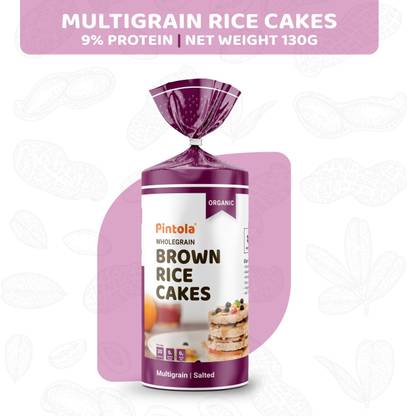 Pintola Organic Wholegrain Brown Rice Cakes - Multigrain (Salted) Cookie Cake High Fiber Biscuit