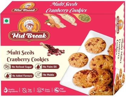 MidBreak Jaggery Millet Biscuits - Multi Seeds Cranberry Oats | Pack of 1 Cookies Biscuit