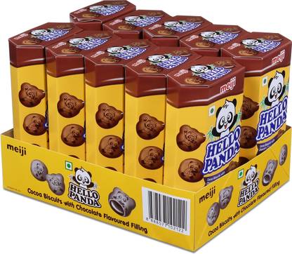 Hello Panda Cocoa Biscuits with Chocolate Cream Filled Biscuit