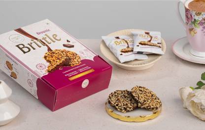 Unwrap Happiness Brownie Brittle | Choco-Dipped Dry Fruits & Butter Cookie Snack Gift Cookies Biscuit