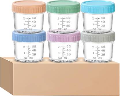 Zibuyu 6Pcs Salad Dressing Containers 120ml Glass Jam Jars Ketchup Cups Sauces Jars Plastic Round Pastry Brush