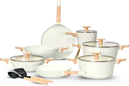 Kréme Ceracook Granite Ceramic Cookware Set of 7pcs Induction Bottom Non-Stick Coated Cookware Set