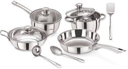PRISTINE Tri Ply Bottom Induction Bottom Cookware Set