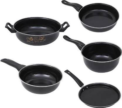 DAACCHI Dura Non Stick Gas and Induction Compatible Induction Bottom Non-Stick Coated Cookware Set