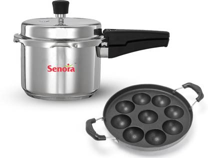 Senora Stainless Steel Pressure Cooker Nonstick Cookware 2 PC Set I PFOA FREE Induction Bottom Non-Stick Coated Cookware Set