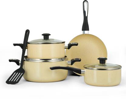IMPEX Granite Coated Nonstick Cookware Set Beige (NCB 7108BG) Non-Stick Coated Cookware Set