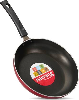 NAVRANG NONSTICK FRY PAN 240MM, NON INDUCTION, 1.7 LTR, RED COLOR Fry Pan 24 cm diameter 1.7 L capacity