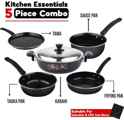JDG Hard Cort 6 pcs cookawre set Induction Bottom Non-Stick Coated Cookware Set