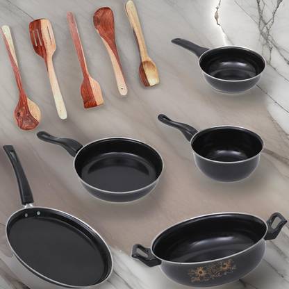 SILVOSWAN Brand New Kitchen Cookware Set of 10 Pcs- Induction Bottom Non-Stick Coated Cookware Set