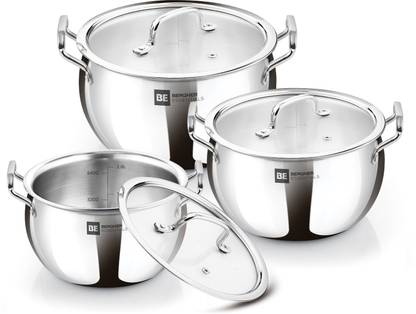 BERGNER TriPly Stainless Steel 3 Piece इंडक्शन बॉटम कुकवेयर सेट
