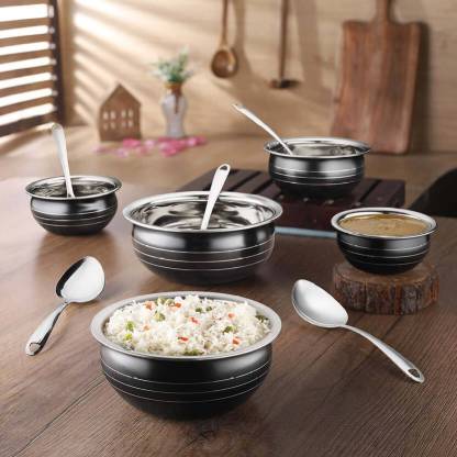 Classic Essentials Black coloured /patila/bhagona/biryani cook & serve Handi Cookware Set