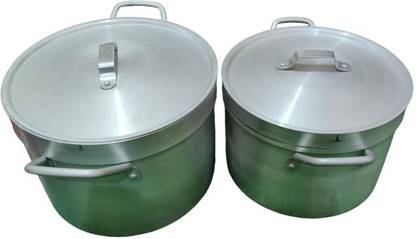 VKAK Heavy Aluminium casserole Multipurpose Pot cookware (Water capacity :-5 L , 6 L) Cookware Set