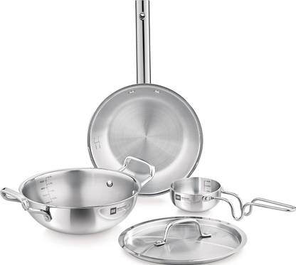 BERGNER BE Bergner Essentials Triply 4 Pieces Induction Bottom Cookware Set