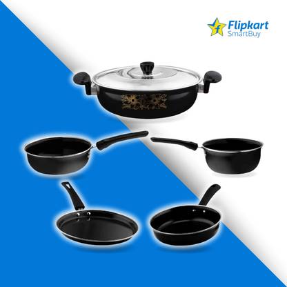 Flipkart SmartBuy 6-Piece Combo - Cast Iron Non-Stick Cookware Set - Induction & Gas Ready Induction Bottom Non-Stick Coated Cookware Set