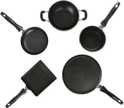 VINOD Zest Non-Stick Petit 5 Pcs Mini Cookware Set with 3 Layer Non Stick Coating Cookware Set