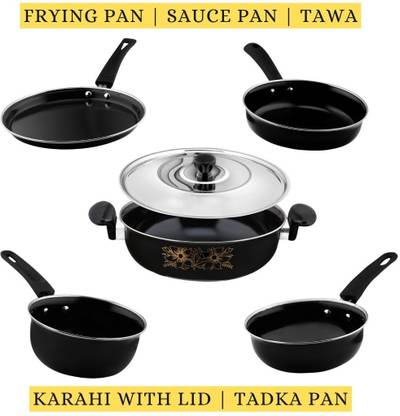 TOLXI Best Cast Iron Cookware Set Kadhai 26 cm diameter with Lid 3.5 L capacity