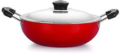 Redific nonstick Aluminium Deep Fry Kadai with Stainless Steel Lid, Capacity 1.5 Litre Kadhai 20 cm diameter with Lid 1.5 L capacity