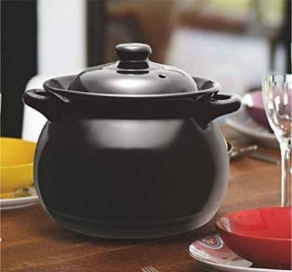 PKMSHO Iconic Black Enigma Cooking Pot/Handis Large Case-Role/Oven Safe 2500 ml Cookware Set