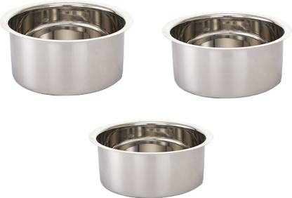 FUtensils Steel Tope,,S-14,15,16, Cap-2600 ml, 3400 ml, 4000 ml,W-1.826 Kg. 10 L capacity 24 cm diameter