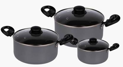 Pigeon Casserole 6 Pcs Set (2.9L/3.8L/4.8L Casserole Pots with Glass Lids) Non-Stick Coated Cookware Set