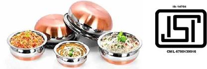 MAHAVIR 5pc Stainless Steel Cook & Serve Set Copper Bottom Cookware Set