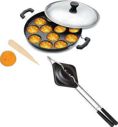 NARV Sandwich Gas Toaster Regular & 12 Cavity Appam Patra with Stainless Steel Lid K3 0 W Pop Up Toaster