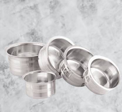 Strobine Stainless Steel Combo Set Of 5 Pieces Tope / Patila / Tapeli Set ST118 Non-Stick Coated Cookware Set