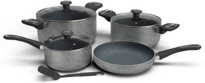 IMPEX Royal Granite 5 Layer 8 Pcs Non-Stick Coated Cookware Set