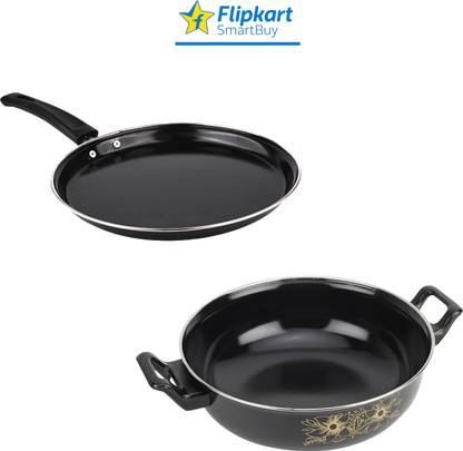 Flipkart SmartBuy Non-Stick Cookware Set of 2 Pcs - Kadhai & Tawa - 02 Induction Bottom Non-Stick Coated Cookware Set
