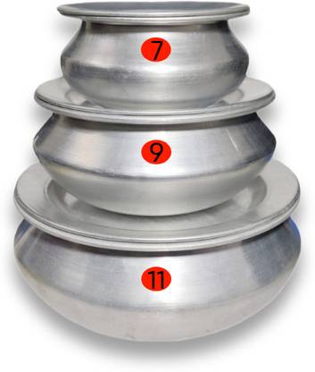Dukaandaar Aluminium Handi patili,sabji patili,Aluminium Handi Set,with lids Cookware Set
