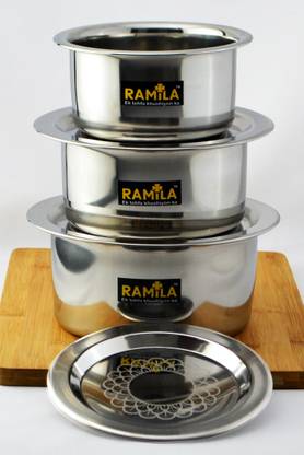 RAMILA Pack of 6 Stainless Steel Dinner set , Steel set Bowl Dinner Set  (Silver) at Rs. 494