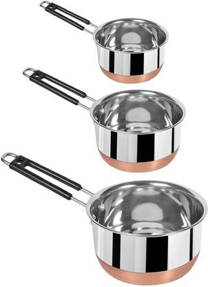 RBGIIT Stainless Steel Copper Bottom Sauce Pan/Milk pan/Tea pan/Saucer pan Cookware Set