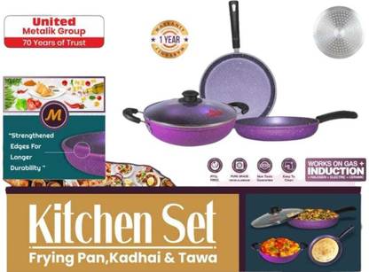 Mr.Cook Purplr Berry Induction Bottom Non-Stick Coated Cookware Set