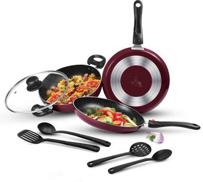 MILTON Pro Cook Kitchen Pride Plus Granito Non Induction, Peach Non-Stick Coated Cookware Set