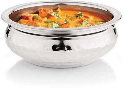 Fortune Cookware Stainless Steel Hammered/Handi 6 Inch for Serving for Hotel Cookware Set