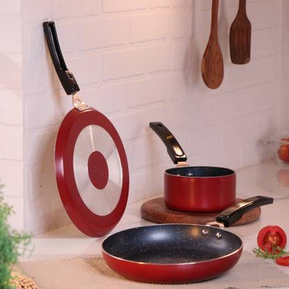 Flipkart SmartBuy 3 pc Non-Induction Bottom Non-Stick Coated Cookware Set