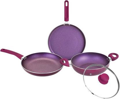 BERGNER Induction Bottom Non-Stick Coated Cookware Set  (Aluminium, 4 – Piece) at Rs. 1059