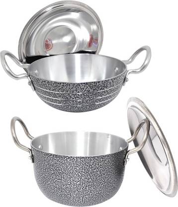 bartan hub kadhai with lid and pot with lid Cookware Set