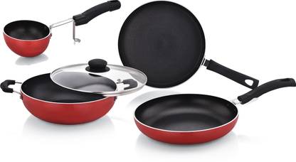 Twin Birds Kadhai, Tawa, Fry Pan, Tadaka Pan - Induction Bottom Non-Stick Coated Cookware Set