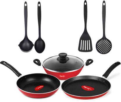 Pigeon Mio Gift Set Non-Stick Coated Cookware Set (Aluminium, 8 - Piece)