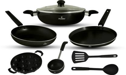 Prestlee Nonstick Tawa / Flat Tawa / Dosa Tawa Combo Non-Stick Coated Cookware Set