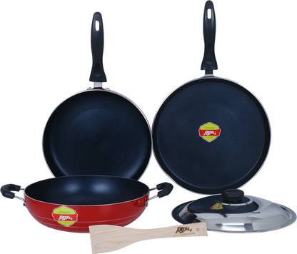 ANJALI Nonstick Induction Cookware Set: 3pcs Gift Set Versatile Cooking Performance Induction Bottom Non-Stick Coated Cookware Set